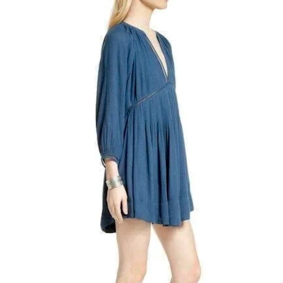 Free People Blue Go Lightly Swing Dress - Picture 3 of 6